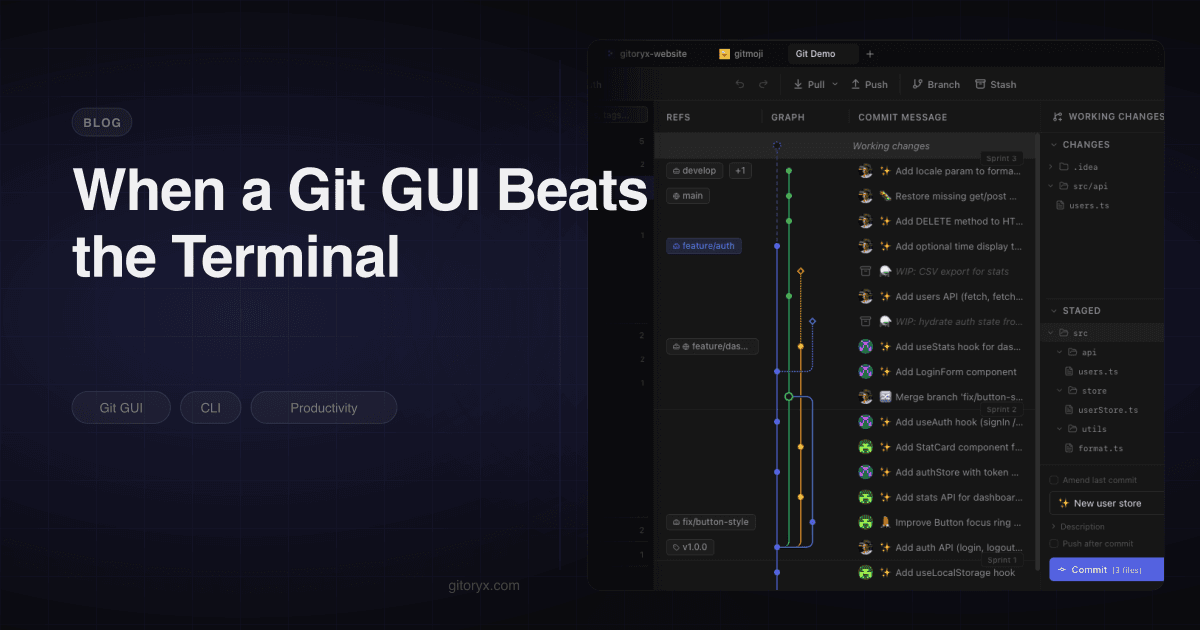 When a Git GUI Beats the Terminal: Bisect, Interactive Rebase, and More | Gitoryx