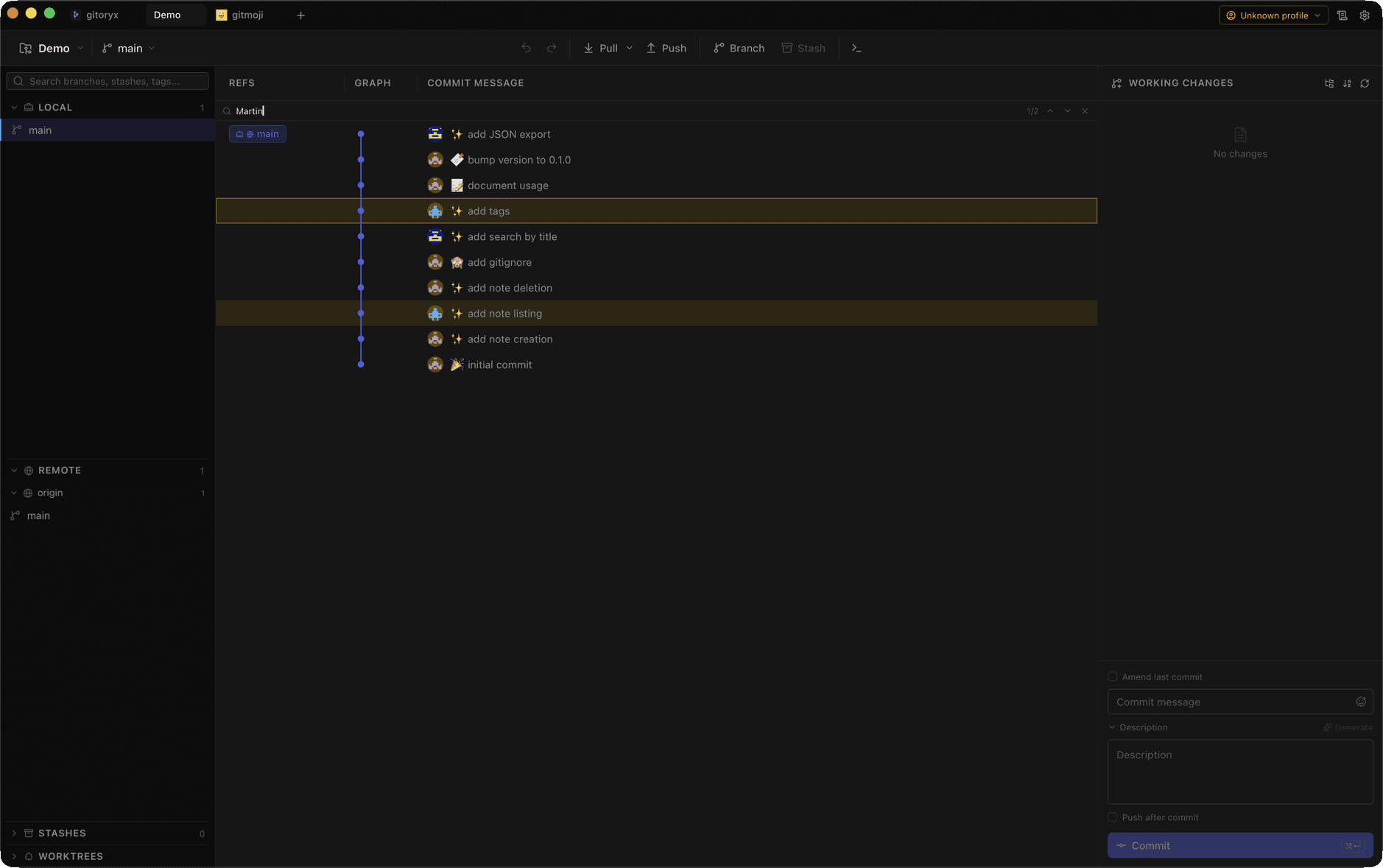 Git Log: How to Browse Your Commit History: the same workflow in Gitoryx