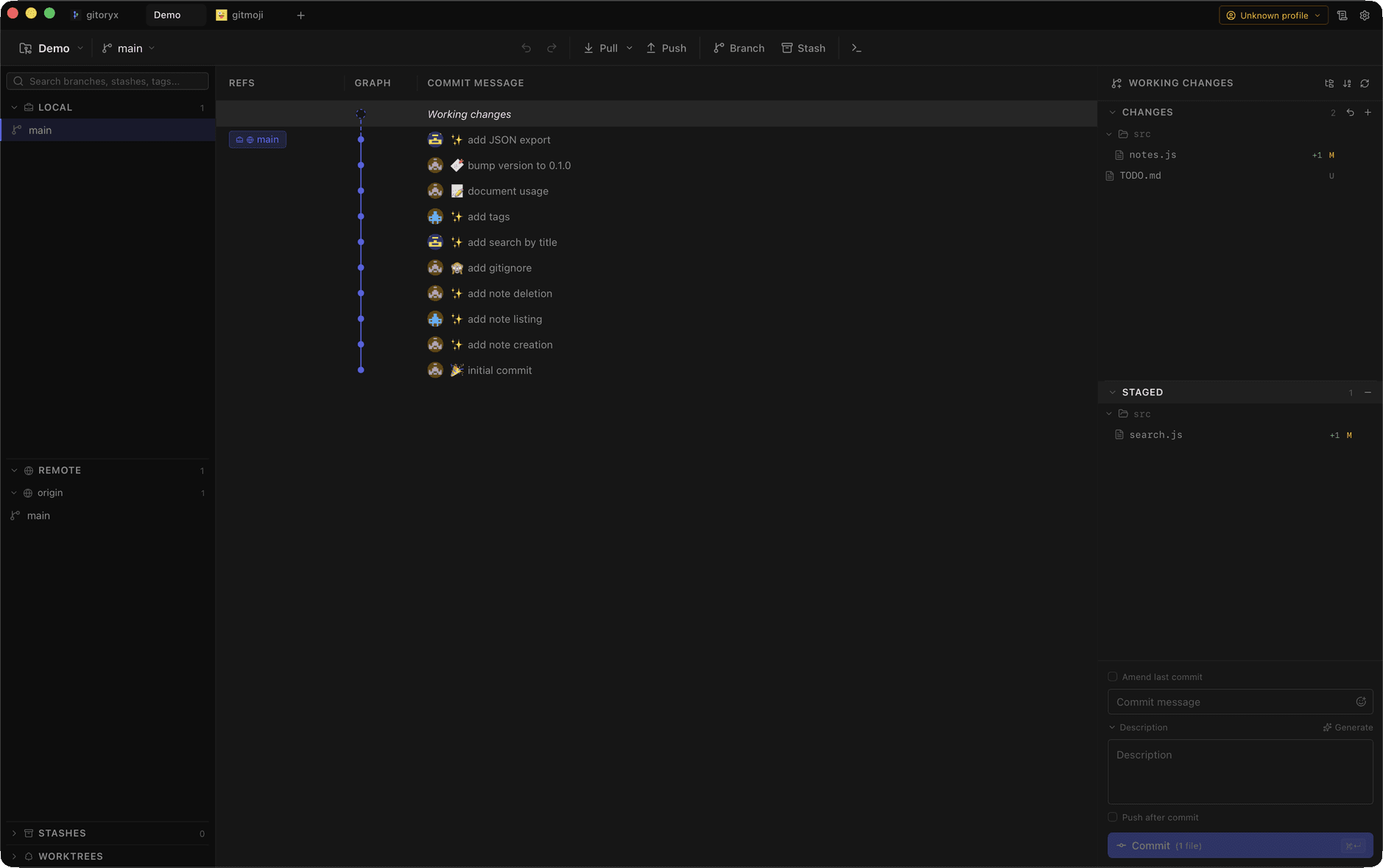 Git Status: How to Check the State of Your Repository: the same workflow in Gitoryx