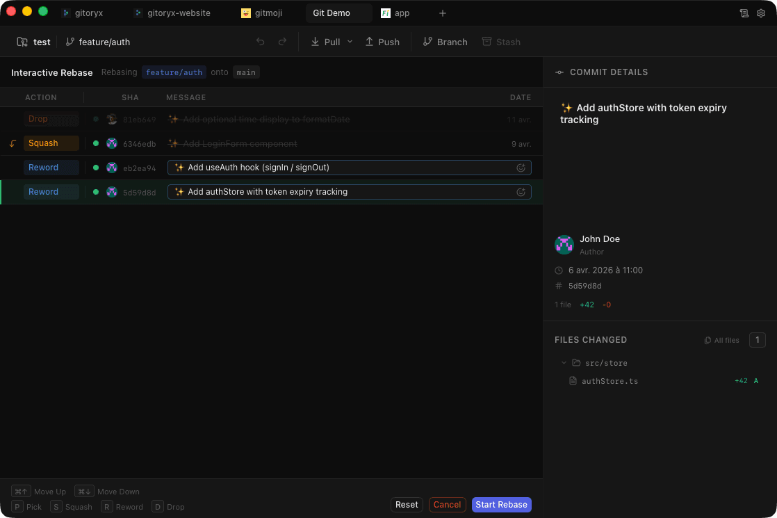 Gitoryx — visual Git client for macOS, Windows & Linux
