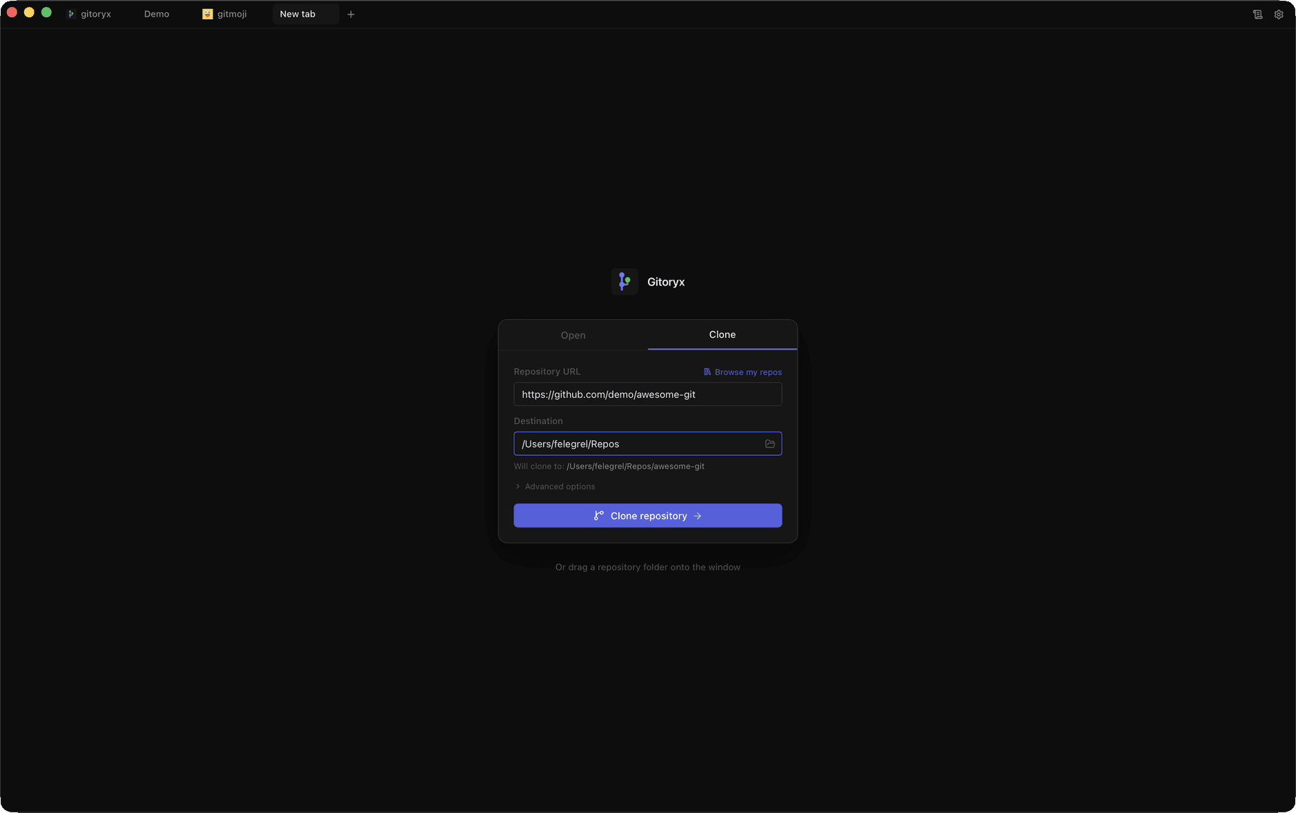 Git Clone: How to Copy a Repository: the same workflow in Gitoryx