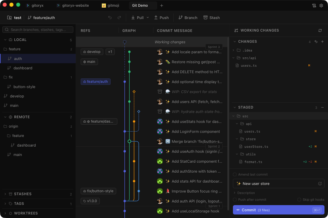 Gitoryx — visual Git client