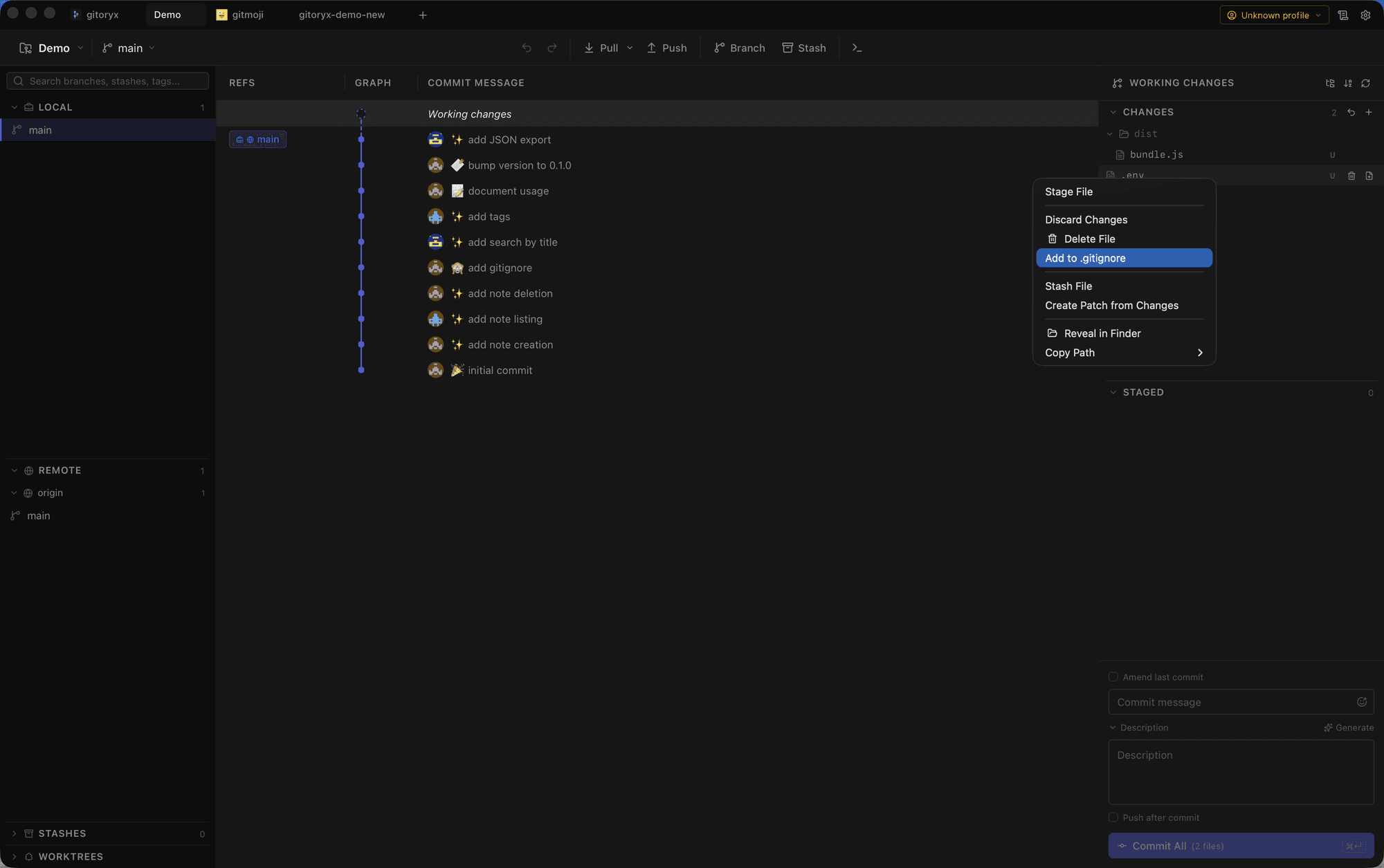 Gitignore: Keep Files Out of Your Repository: the same workflow in Gitoryx